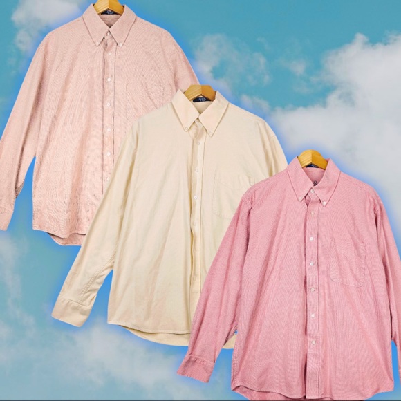 Alan Flusser Yellow Cotton Button Down Pocket Long Sleeve Casual Dress Shirt - Picture 10 of 11